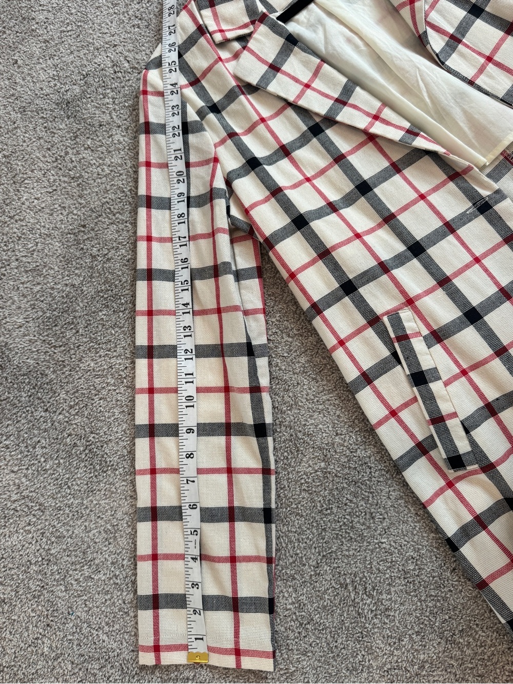NWOT English Factory Plaid Longline Blazer Jacket | Small - Picture 4 of 9